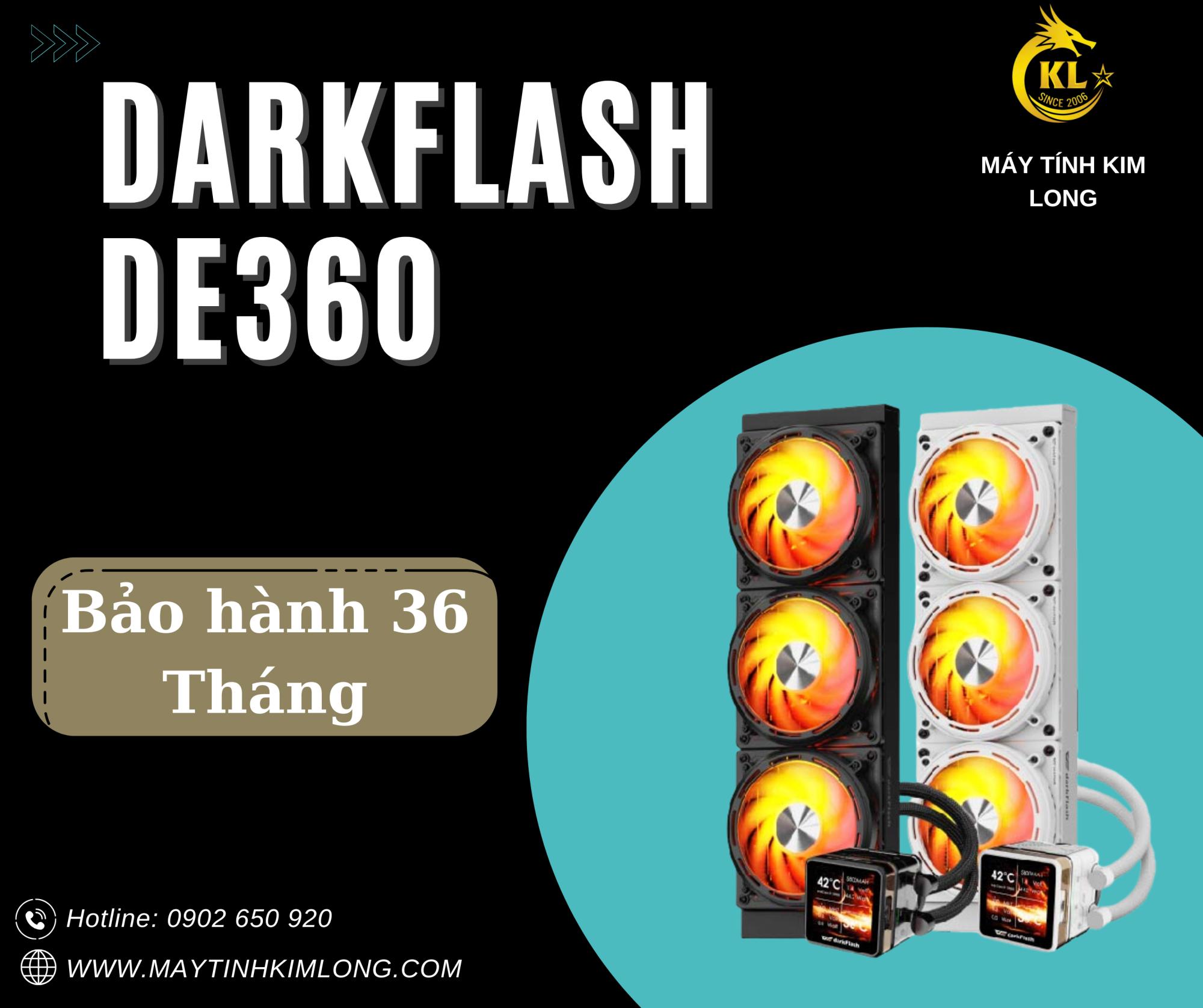 TẢN NHIỆT AIO CPU DARKFLASH DE360 - Màu Đen, Trắng